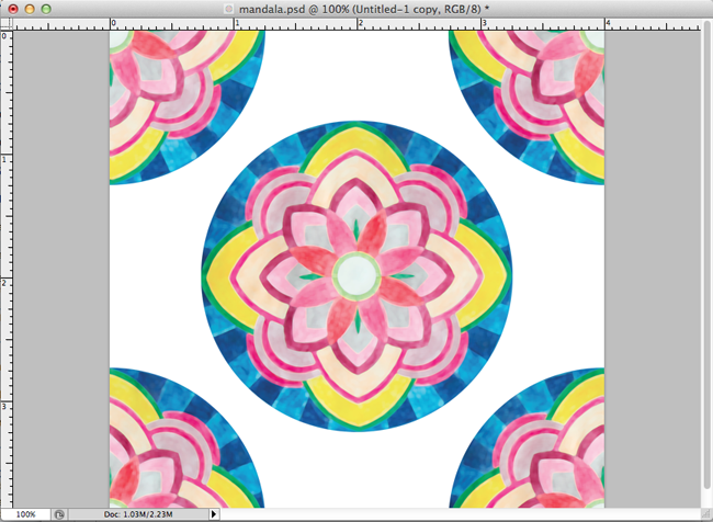 screenshot of mandala design in photoshop