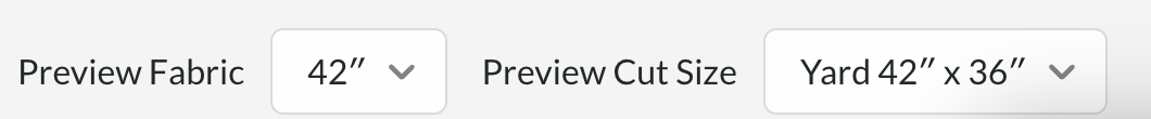 screenshot of preview size option footer