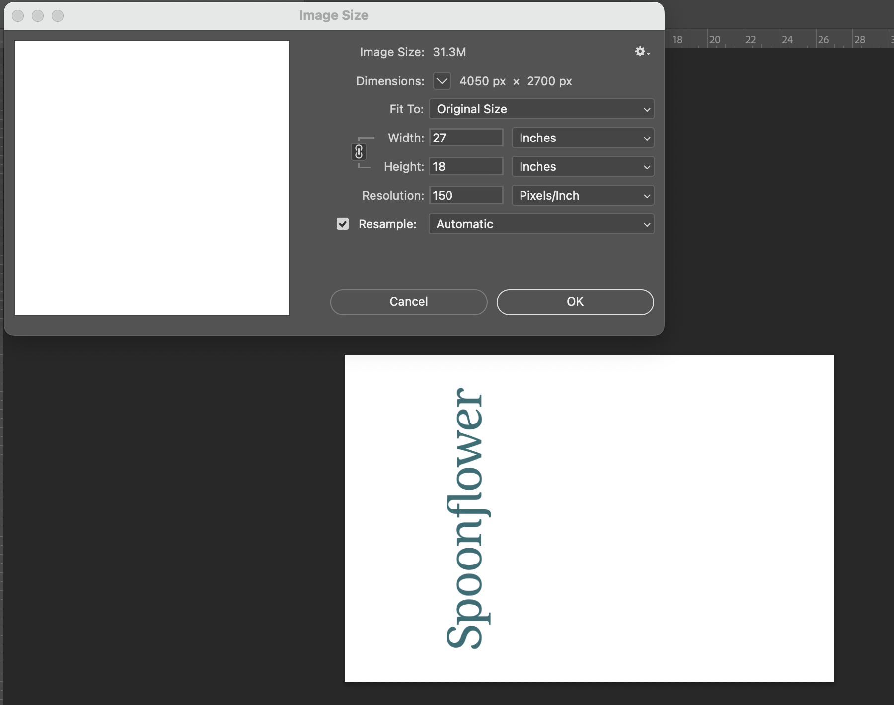 screenshot of photoshop image size menu