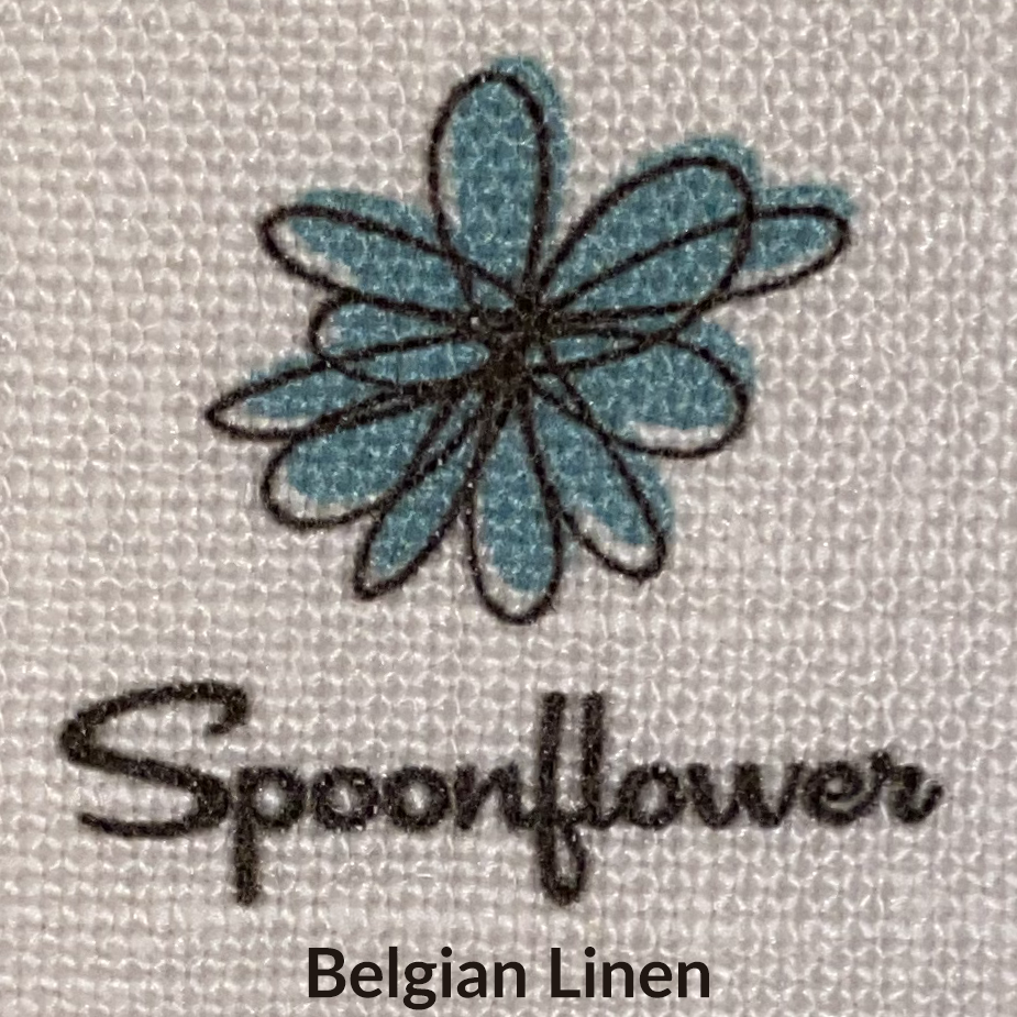 Spoonflower Logo printed on Belgian Linen