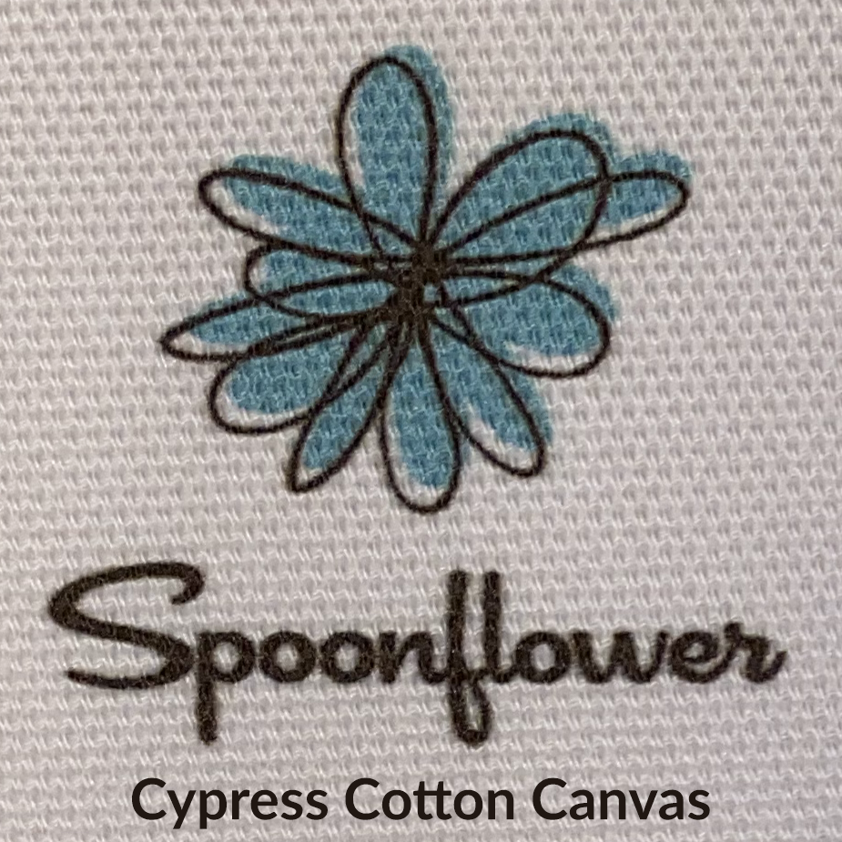 Spoonflower Logo printed on Cypress Cotton Canvas