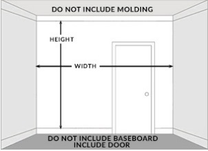 diagram showing how to measure walls for wallpaper