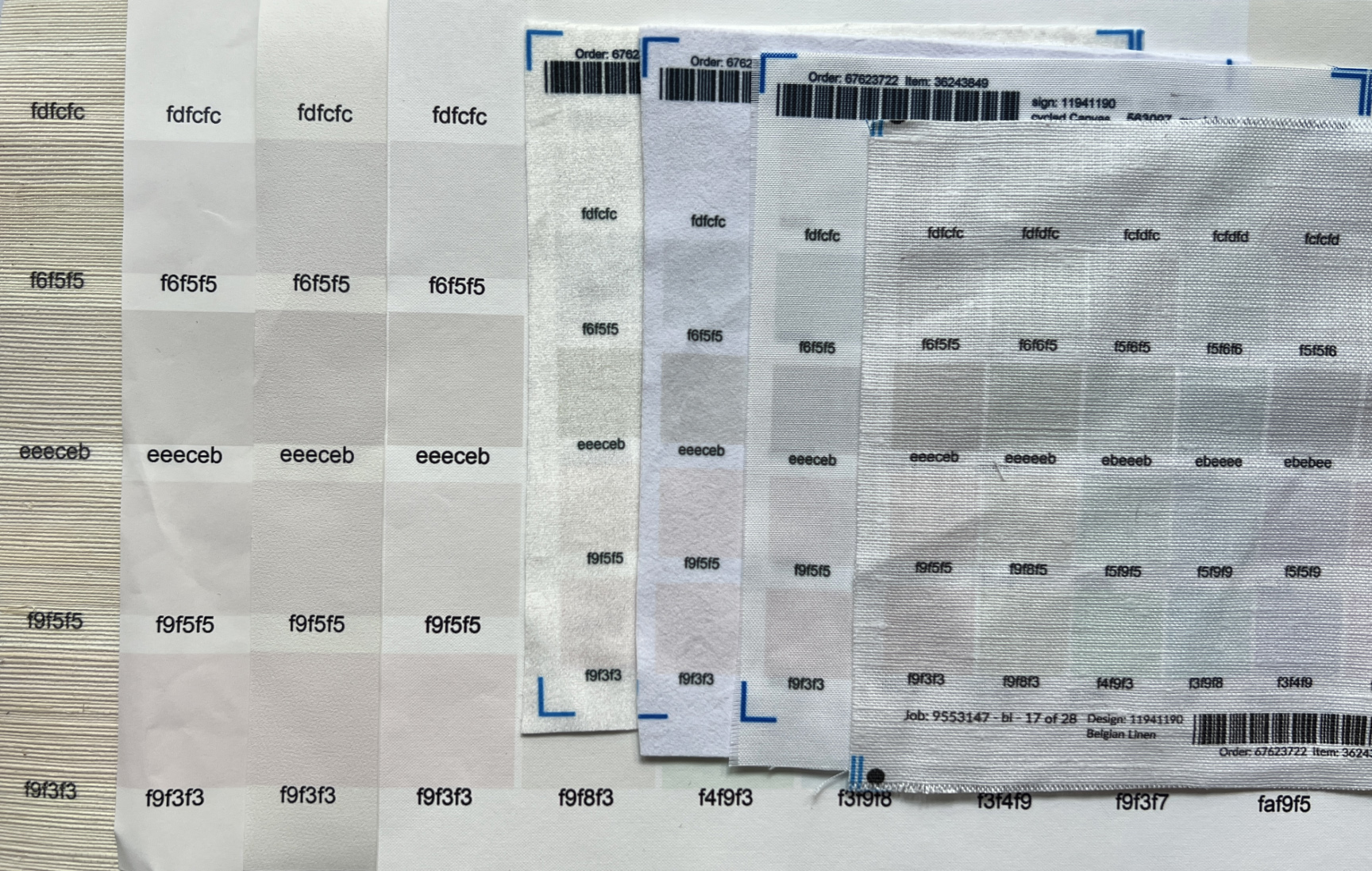 various color maps in shades of white