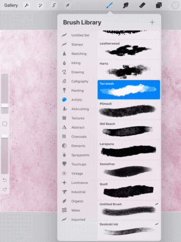a gif showing an eraser erasing a pink background color