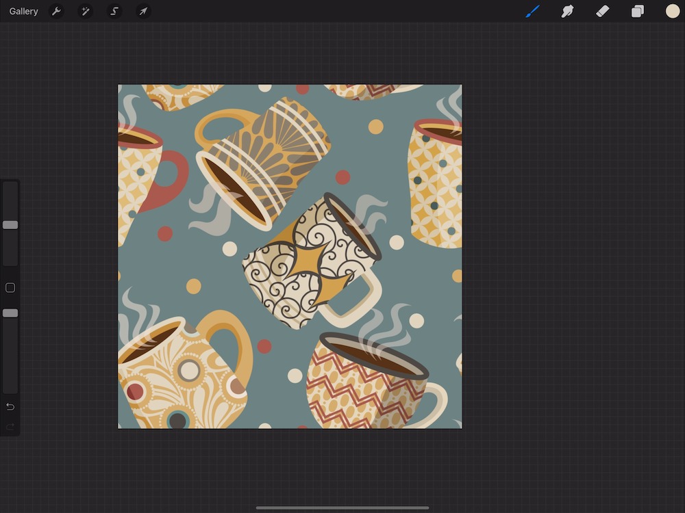 screenshot from procreate of finished mug design tile