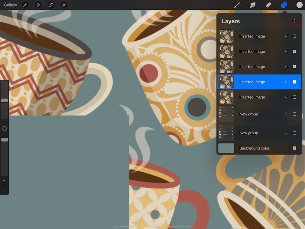 screenshot from procreate with single layer selected