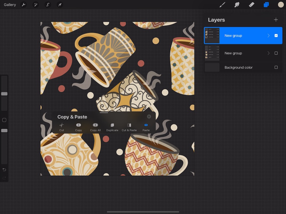 procreate screenshot showing grouped layers