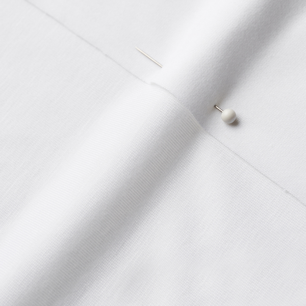 Close up of unprinted white modern jersey fabric