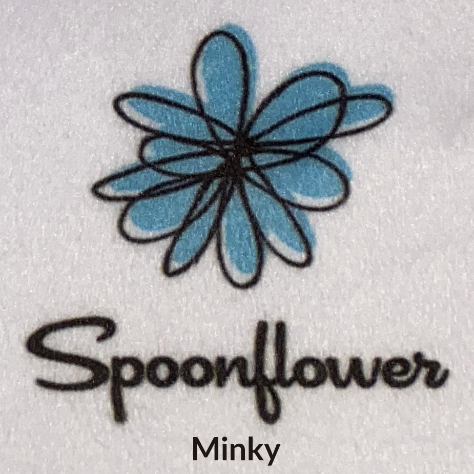 Spoonflower Logo printed on Minky